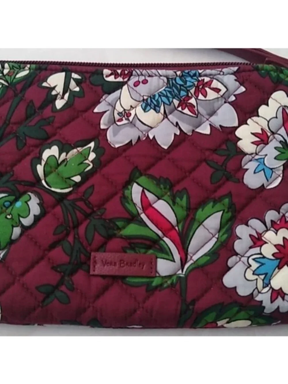 Vera Bradley Bordeaux Blooms Iconic Pouch Wristlet NWT - Picture 2 of 6
